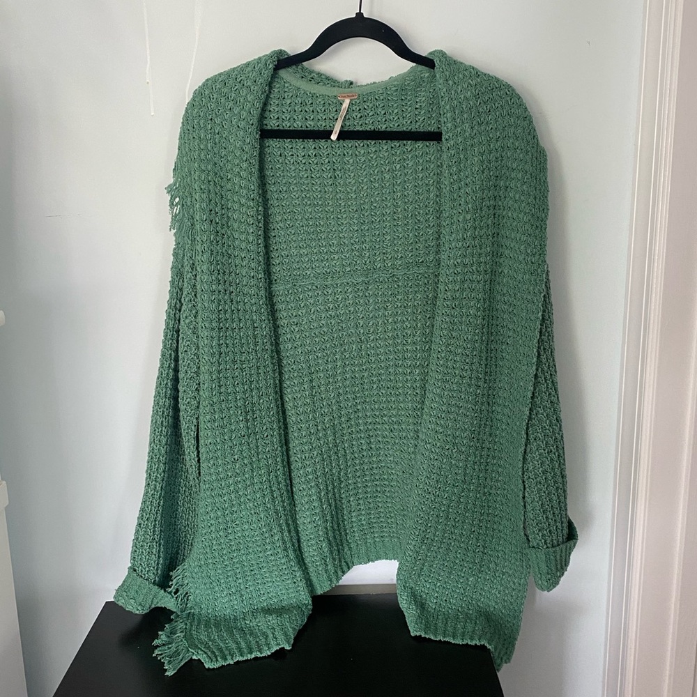 Free People Green Cardigan